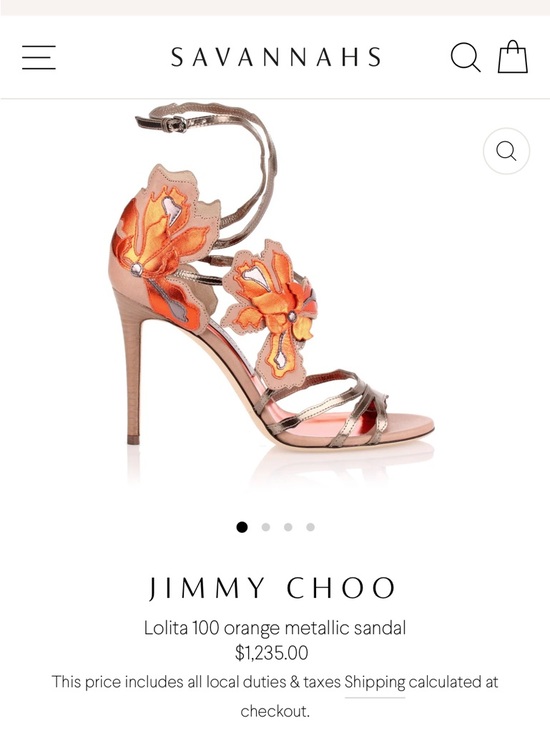 Jimmy Choo Shoes - Jimmy Choo Lolita 100 Orange Metallic Sandals